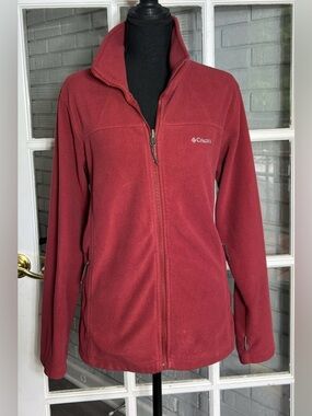 Columbia Interchange Women’s L Fleece Jacket Dark Red Full Zip